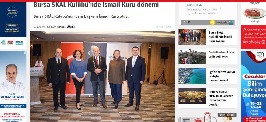 Bursa Skal Kulübü 2026-2027 Dönemi yeni başkanı İsmail Kuru seçildi.